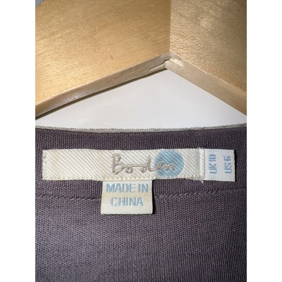 Boden Sweater Womens 6 Purple Lyocell Open Front Cardigan Velour Trim Thin - Picture 3 of 7